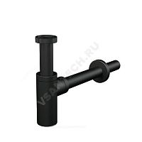 Сифон для умывальника бутылочный с прямой трубкой черный без выпуска DESIGN Alca Plast (арт.  28833)