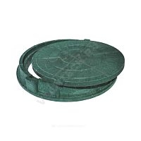 Люк полимер зелёный (легкий) круглый Сантехкомплект (арт.  18595)
