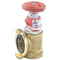 Клапан пожарный латунь КПАЛ угловой 90 гр с датчиком положения Апогей (арт.  31506)