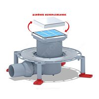 Трап регулируемый с гидрозатвором+механический сухой затвор нержавеющая сталь, под плитку 100х100мм горизонтальный выпуск АНИ Пласт (арт.  52219)